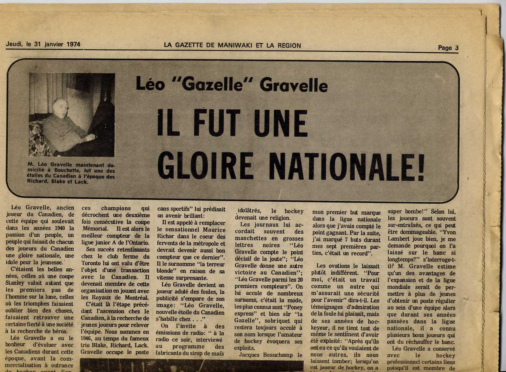 La Gazette de Maniwaki 31 janvier 1974 - pt 1